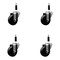 Service Caster 3.5'' SS Phenolic Wheel Swivel 7/8'' Expanding Stem Caster Set, 4PK SCC-SSEX20S3514-PHS-78-4 - alternate 1